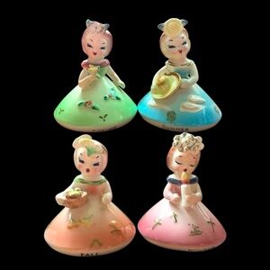 Vintage Norcrest Four Seasons Girl Bell Set